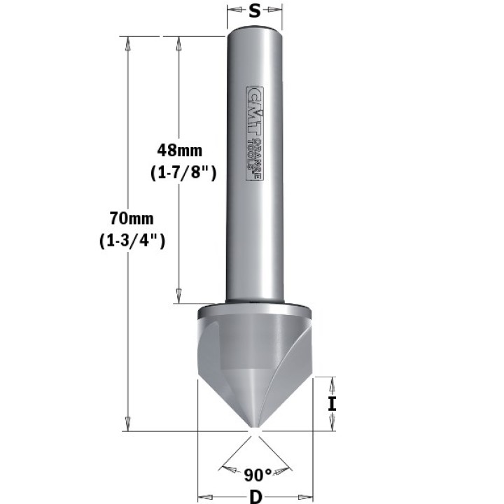 Зенкер с цилиндрическим хвостовиком Z3 S=10x48 D=19,5x9x70 RH CMT 521.002.11